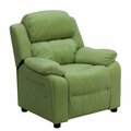 Flash Furniture Kids Recliner, 26" to 39" x 28", Upholstery Color: Green, Frame Material: Hardwood, Plastic BT-7985-KID-MIC-AVO-GG